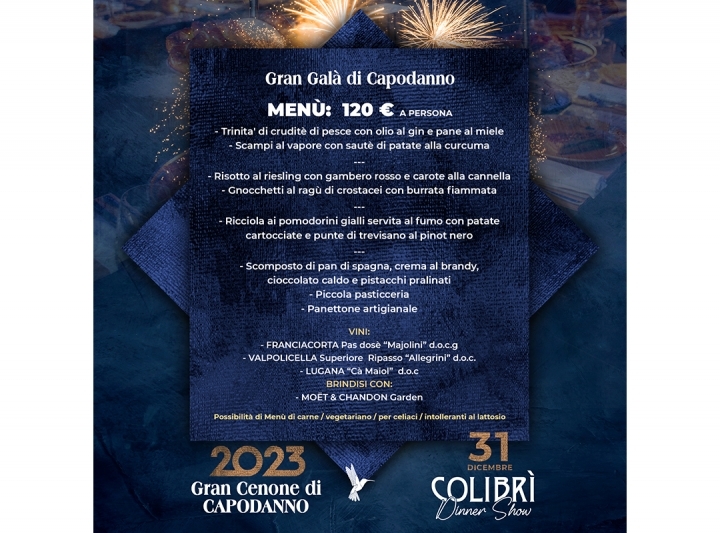 Foto Menu Cenone Capodanno Colibri Dinner Show Franciacorta